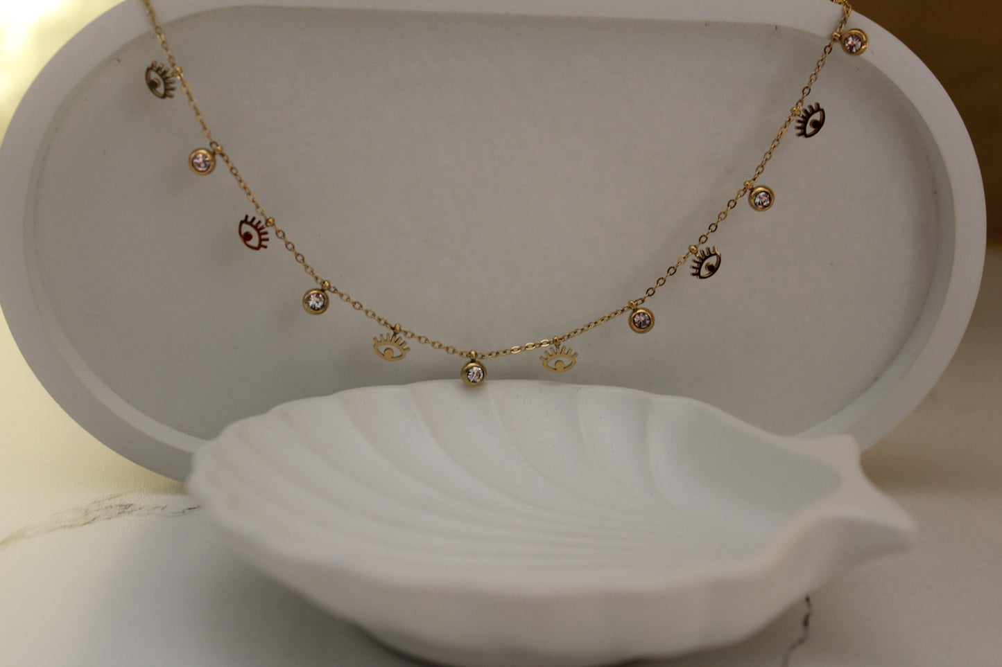 Crystal Evil Eye Neckpiece
