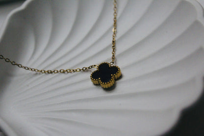 4 Leaf Clover Neckpiece - Black