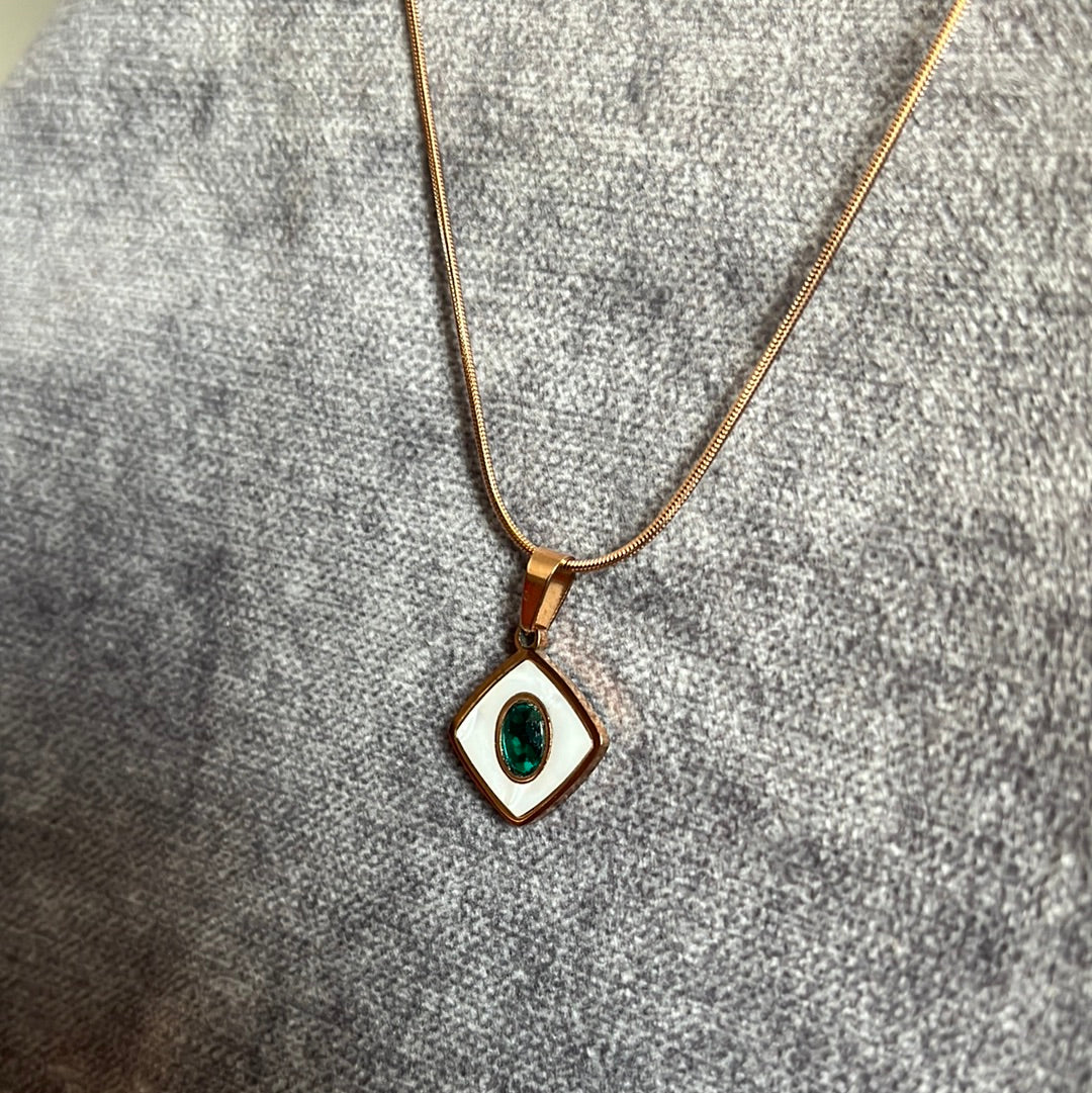 Kite Layered emeralds - Rose Gold