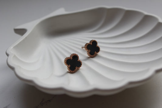 Clover Earrings - Black